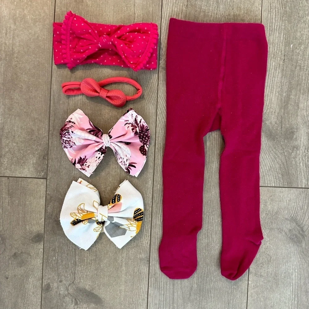 Baby girl hair band now lot and tights/leggings 9 months